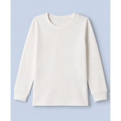 Pine Kids Cotton Mix Knit Full Sleeves Thermal Inner Wear Set - White