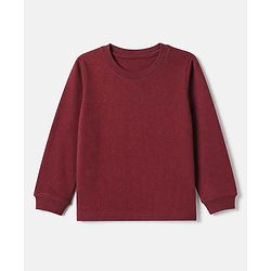 Pine Kids Cotton Mix Knit Full Sleeves Thermal Inner Wear Set - Maroon
