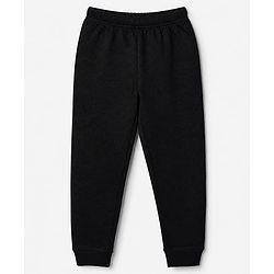 Pine Kids Cotton Knit Full Sleeves Solid Vest and Pant Thermal Inner Wear Set in Black