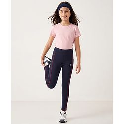 Pine Active Knit Full Length Solid Leggings - Navy Blue