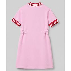 Pine Kids 100% Cotton Knit Half Sleeves Solid Winter Frock in Pink