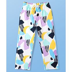 Pine Kids 100% Cotton Knit with Washed Single Jersey 180 GSM Half Sleeves Co-ord Shirt & Pajama with Abstract Print - White