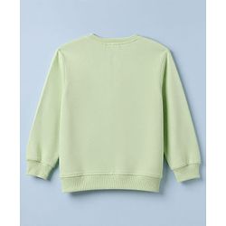 Pine Kids Looper Knit Full Sleeves Top With Text Print & Pant Set - Olive Green