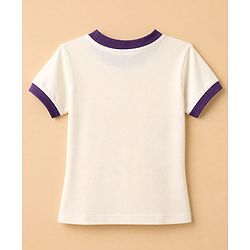 Pine Kids Single Jersey Knit Half Sleeves T-Shirt & Pant Set with Positive Hearts Text Print - Off White