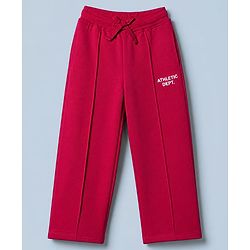 Pine Kids Single Jersey Knit Half Sleeves Top and Pants With Text Print - OffWhite & Red