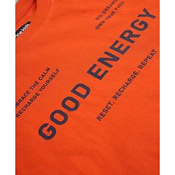 Pine Kids 100% Cotton Bio Washed Knit Half sleeves T-Shirt & Pyjama Night Suit with Good Energy in Orange