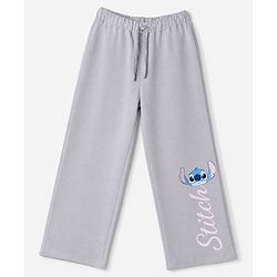 Pine Kids Disney 100% Terry Knit Ankle Length Track Pant with Stitch Graphic Print - Grey