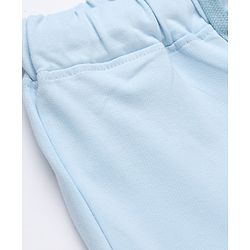 Pine Kids Disney 100% Terry Knit Ankle Length Track Pant with Ohana Text & Stitch Graphic Print - Light Blue