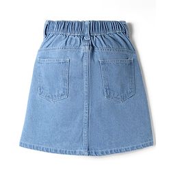 Pine Kids Cotton Elastane Denim Woven Above Knee Length Skirt - Blue