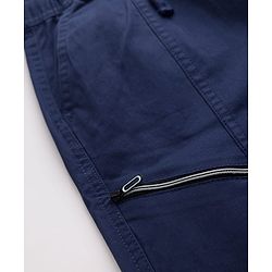 Pine Kids Cotton Elastane Woven Full Length Trouser with Zip Pockets - Navy Blue