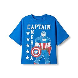 Pine Kids Marvel Single Jersey Knit Half Sleeves T-Shirts with Avengers, Spiderman & Captain America Graphic Pack of 3 - Black, Red & Blue