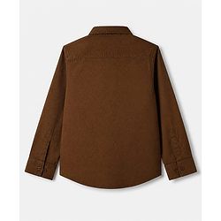 Pine Kids 100% Cotton Woven Shirt with Full Sleeves and Limited Edition Embroidery - Brown