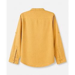 Pine Kids 100% Cotton Woven Solid Shirt with Full Sleeves in Yellow