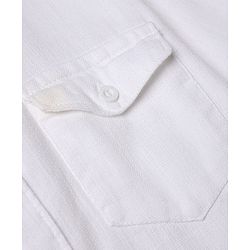 Pine Kids 100% Cotton Woven Solid Shirt With Full Sleeves - White