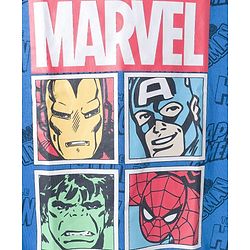 Pine Kids Marvel 100% Cotton Terry Knit Hoodie with Full Sleeves and Marvel Characters Print in Blue for 4-5 Years