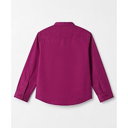 Pine Kids 100% Cotton Woven Solid Shirt with Full Sleeves - Dark Pink