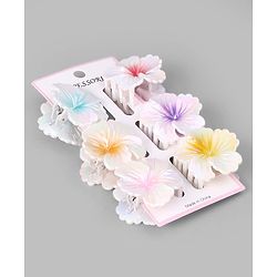 Pine Kids Free Size Hair Pins and Clips Set with Stylish Decorative Floral Designs - White