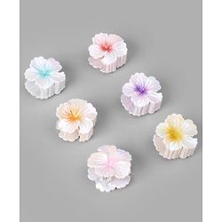 Pine Kids Free Size Hair Pins and Clips Set with Stylish Decorative Floral Designs - White