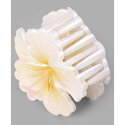 Pine Kids Free Size Hair Pins and Clips Set with Stylish Decorative Floral Designs - White