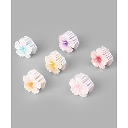 Pine Kids Free Size Hair Pins and Clips Set with Stylish Decorative Floral Designs - White