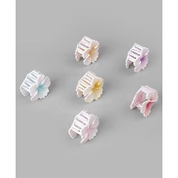 Pine Kids Free Size Hair Pins and Clips Set with Stylish Decorative Floral Designs - White