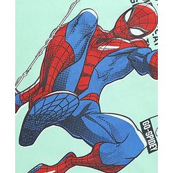 Pine Kids Marvel 100% Cotton Knit Single Jersey T-Shirt with Half Sleeves and Spider-Man Print in Mint
