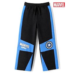 Pine Kids Marvel 100% Cotton Terry Knit Full Length Lounge Pant with Shield Print in Navy Blue