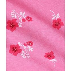 Pine Kids 100% Cotton Knit Top with Half Sleeves and Floral Print in Pink