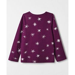 Pine Kids 100% Cotton Knit Co-ord T-Shirt & Pyjama Night Suit with Star Print in Wine
