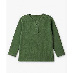 Pine Kids Knit Full Sleeves Solid T-Shirt - Green