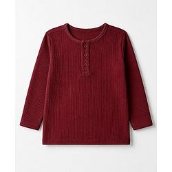 Pine Kids Knit Full Sleeves Solid T-Shirt - Wine