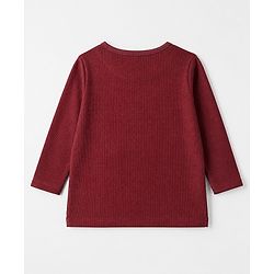 Pine Kids Knit Full Sleeves Solid T-Shirt - Wine