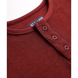 Pine Kids Knit Full Sleeves Solid T-Shirt - Wine