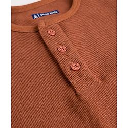 Pine Kids Knit Full Sleeves Solid T-Shirt - Rust Orange