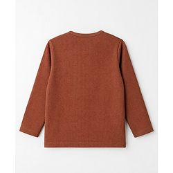Pine Kids Knit Full Sleeves Solid T-Shirt - Rust Orange
