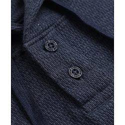 Pine Kids Cotton Waffle Knit Hooded T-Shirts with Half Sleeves in Navy Blue for 4-5 Years