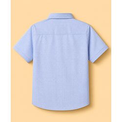Pine Kids 100% Cotton Woven Shirt and Tank Top with Half Sleeves and Mountains Print in Light/Sky Blue for 4-5 Years