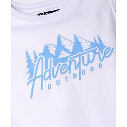 Pine Kids 100% Cotton Woven Shirt and Tank Top with Half Sleeves and Mountains Print in Light/Sky Blue for 4-5 Years