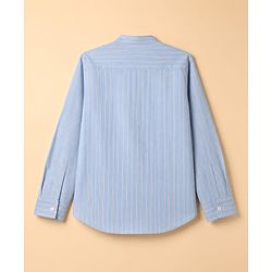 Pine Kids 100% Cotton Woven Striped Shirts With Full Sleeves - Sky Blue