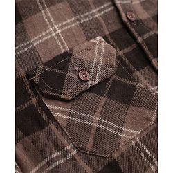 Pine Kids 100% Cotton Woven Hooded Shirts with Full Sleeves and Tartan Checks Print in Brown for 4-5 Years