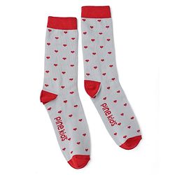 Pine Kids Cotton Knit Mid Calf Length Striped Socks With Heart Design Pack Of 3 -Red