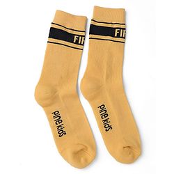 Pine Kids Cotton Knit Mid Calf Length Socks With Pine Kids Text Design Pack Of 3 -Blue Green & Mustard