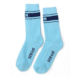 Pine Kids Cotton Knit Mid Calf Length Socks With Pine Kids Text Design Pack Of 3 -Blue Green & Mustard