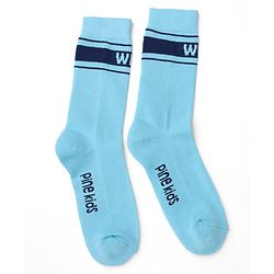 Pine Kids Cotton Knit Mid Calf Length Socks With Pine Kids Text Design Pack Of 3 -Blue Green & Mustard