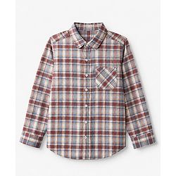 Pine Kids 100% Cotton Woven Full Sleeves Tartan Checkered Shirt - Beige