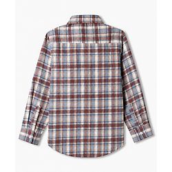 Pine Kids 100% Cotton Woven Full Sleeves Tartan Checkered Shirt - Beige