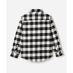 Pine Kids 100% Cotton Woven Full Sleeves Checked Shirt - Black