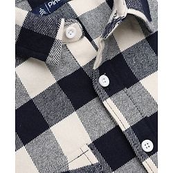 Pine Kids 100% Cotton Woven Full Sleeves Checked Shirt - Black