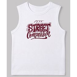 Pine Kids 100% Cotton Woven Full Sleeves Tartan Checks Shirt and Tank Top with Street Competition Print - Red