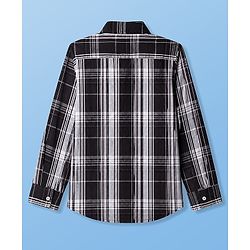 Pine Kids 100% Cotton Woven Full Sleeves Checks Shirt and Tank Top in Black